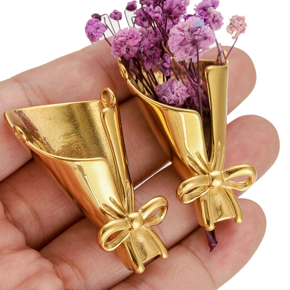 2 шт. золотых подвесок-шармов  – обзор и цена Supply Florist